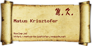 Matus Krisztofer névjegykártya
